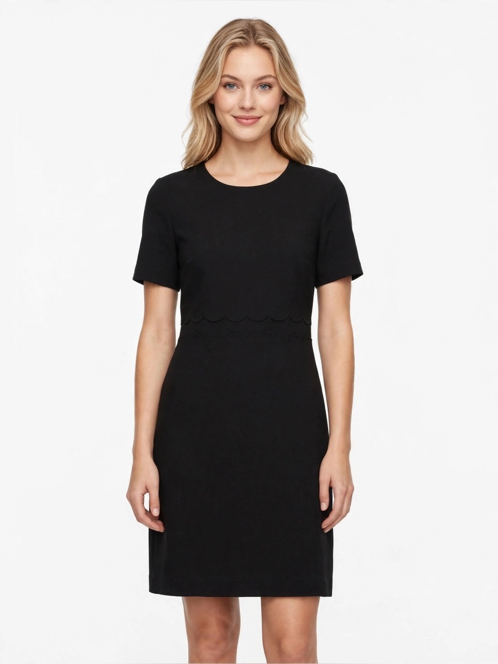 Banana Republic Petite Fit Scalloped Hem Dress Petite Black Scalloped Hem Dress